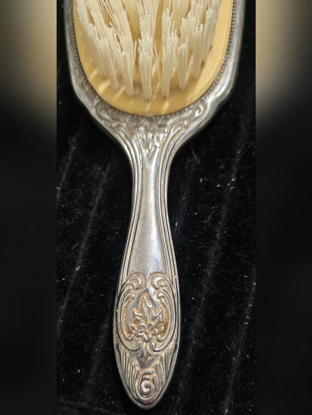 Silver-Plated Hair Brush Vintage